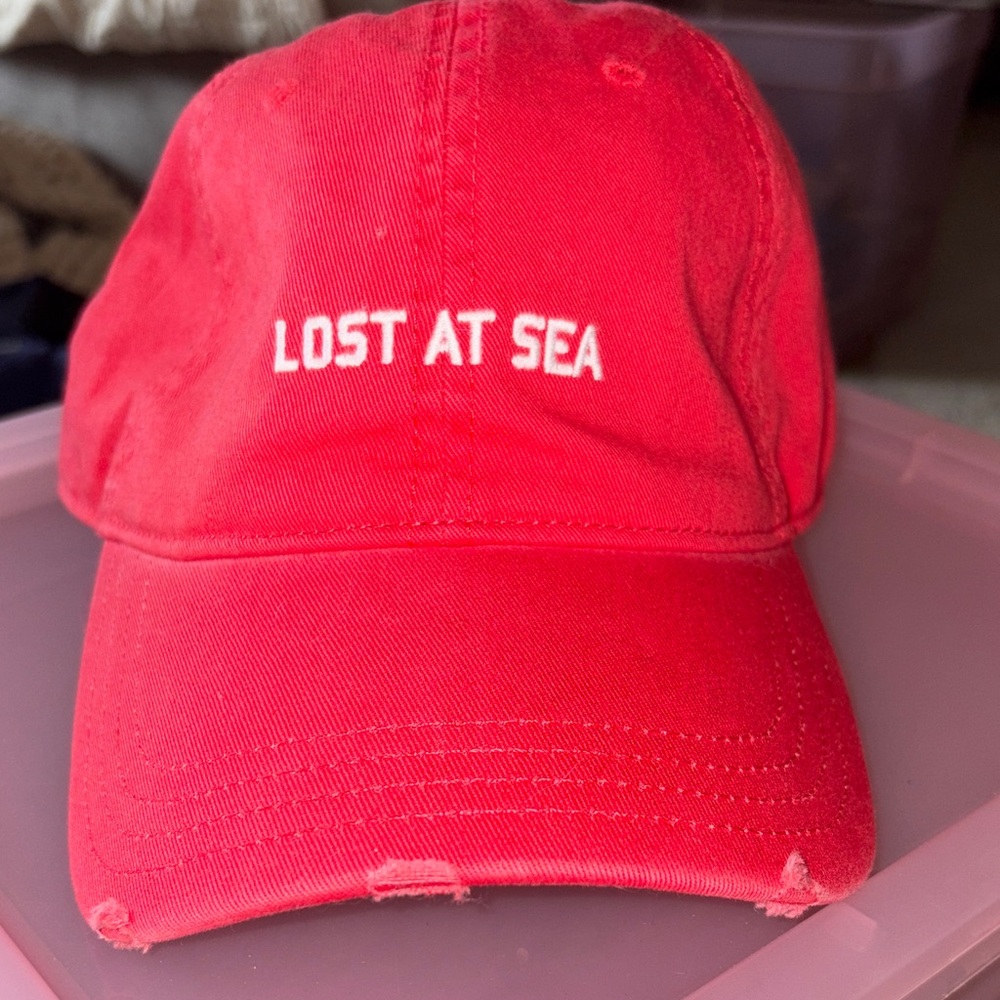aerie Red "LOST AT SEA" Baseball Cap